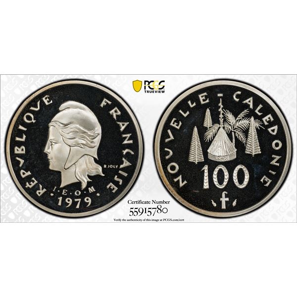 NEW CALEDONIA: French Overseas Territory, AR 100 francs, 1979, PCGS Specimen 68