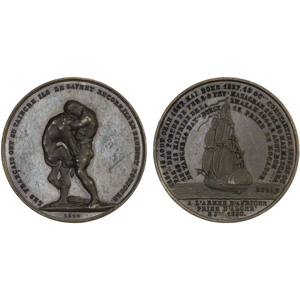 ALGERIA: AE medalet (10.46g), 1844, Choice AU
