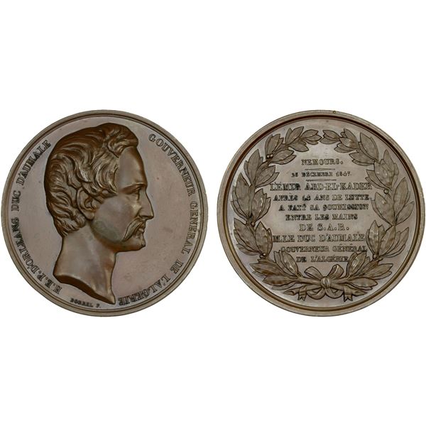 ALGERIA: AE medal (70.70g), 1847, Unc