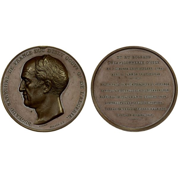 ALGERIA: AE medal (77.46g), 1849, AU
