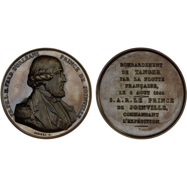MOROCCO: AE medal (73.12g), 1844, AU