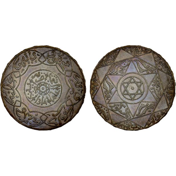 MOROCCO: 'Abd al-Aziz, 1894-1908, AR 5 dirhams, Paris, AH1314, AU