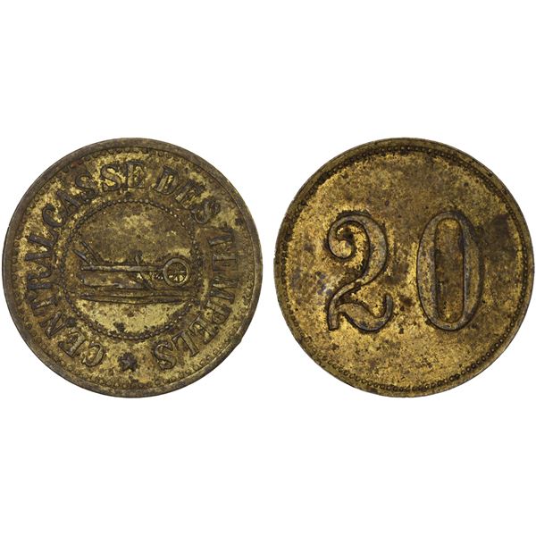 PALESTINE: Centralcasse, 20 para token, ND, AU