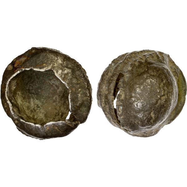 THAILAND: KINGDOMS: Lan Na, AR pig mouth money (81.38g), ca. 17th-19th century, VF
