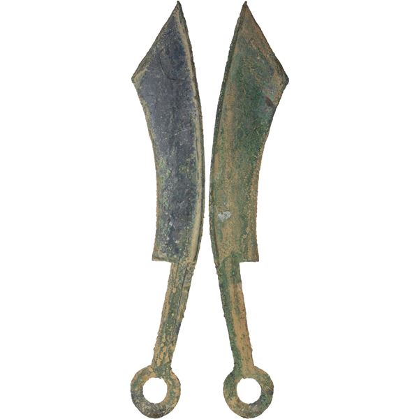 WARRING STATES: State of Yan, 600-400 BC, AE knife money, F-VF