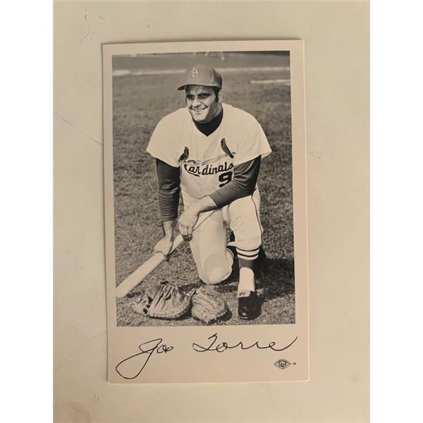 Joe Torre facsimile signed photo. 3x5 inches