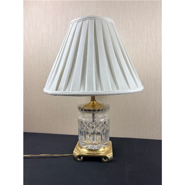 Crystal Table Lamp with Brass Accents