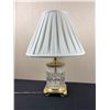 Image 1 : Crystal Table Lamp with Brass Accents