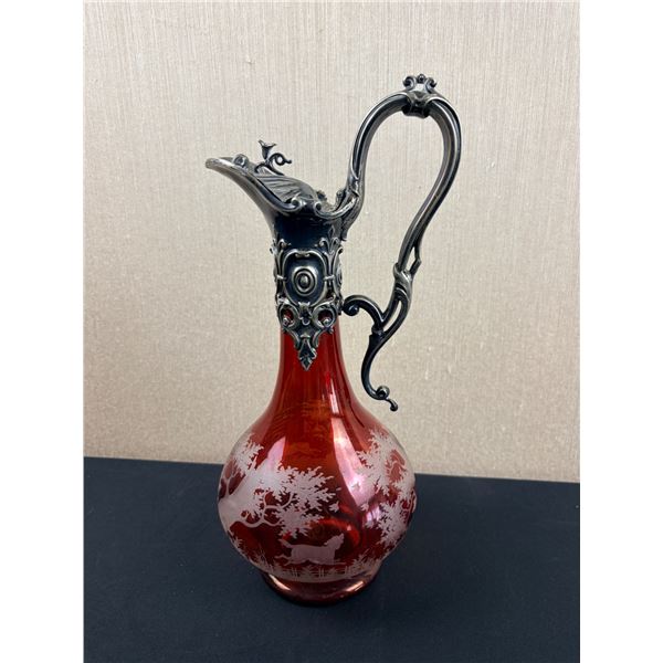 Etched Glass Pitcher