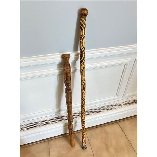 Intricately Detailed Walking Sticks