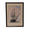 Image 1 : Floyd Niles Walser (American 1888-1954), Hand-Colored Etching Paper, Old Ironsides, Signed
