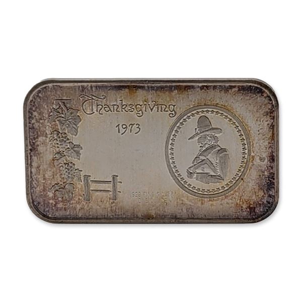 Madison Mint 1973 Thanksgiving .999 Silver Bullion Bar