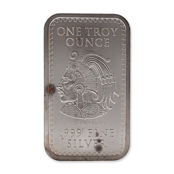 Golden State Mint Cuauhtemoc Aztec Calendar .999 Silver Bullion Bar