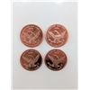 Image 3 : 4pc American Wildlife US Copper Bullion Rounds
