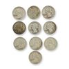 Image 1 : 10pc Collection of US Silver Washington Quarters,1934-1963