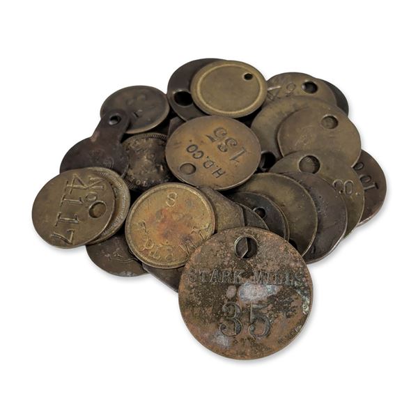Collection of Vintage Stamped Metal Industrial Tags