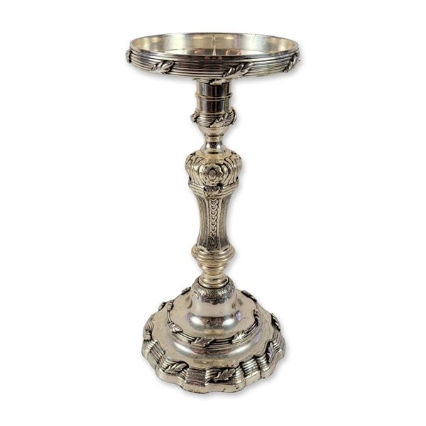 Victorian Style Silver-Toned Pricket Candlestick