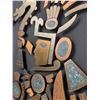 Image 4 : 2pc Los Castillo Style Mexican Mixed-Metal Mesoamerican Warrior Wall Plaques