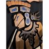 Image 5 : 2pc Los Castillo Style Mexican Mixed-Metal Mesoamerican Warrior Wall Plaques