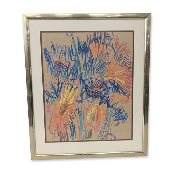 Juliet Rago (American 1927-2024) Oil Pastel on Paper, Abstract Composition, Signed & Dated