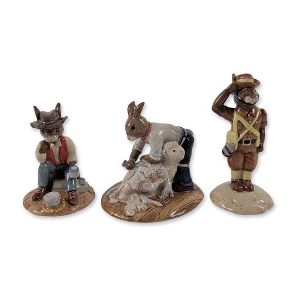 3pc Royal Doulton Limited Edition Australian-themed Bunnykins Figurines