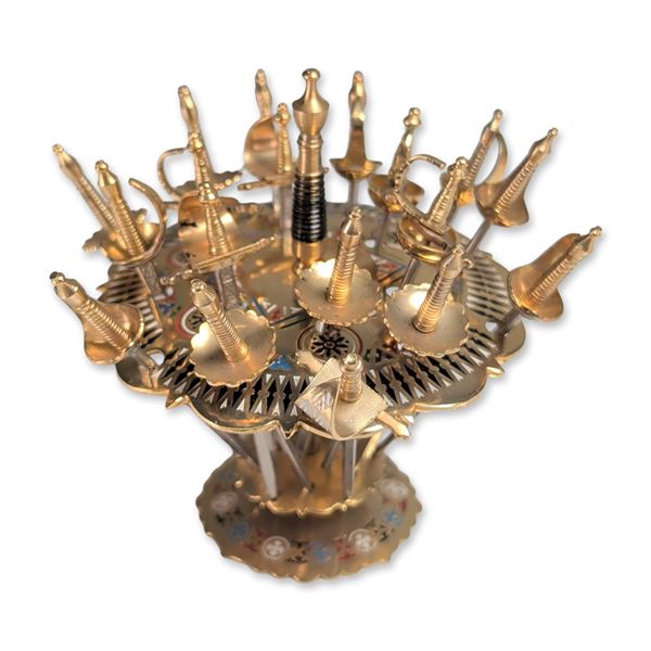 Toledo Spanish Damascene Sword Cocktail Set