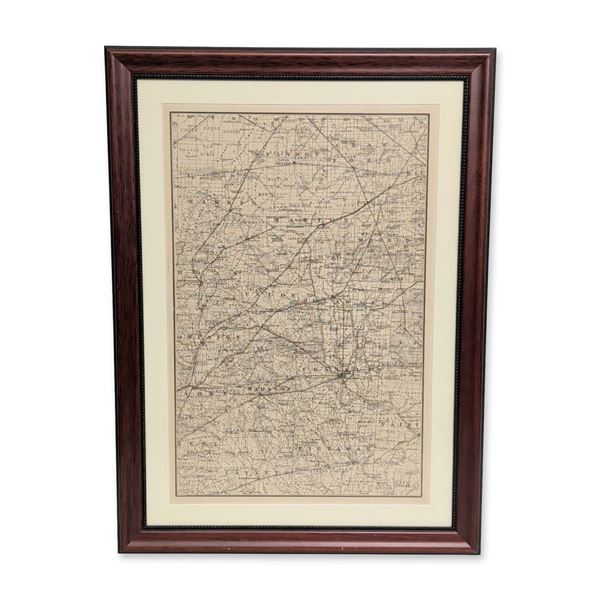 Central Ohio Reproduction Atlas Map Framed