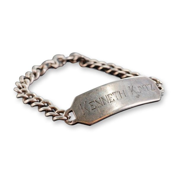 Vintage WWII Style Sterling Silver ID Bracelet