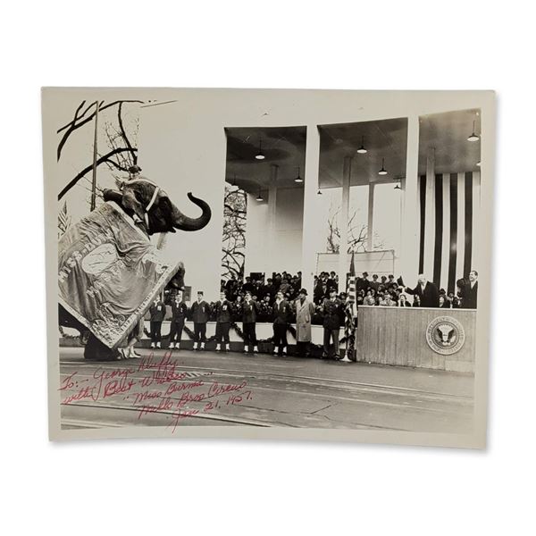 1957 Eisenhower Inaugural Parade Miss Burma Elephant Photograph