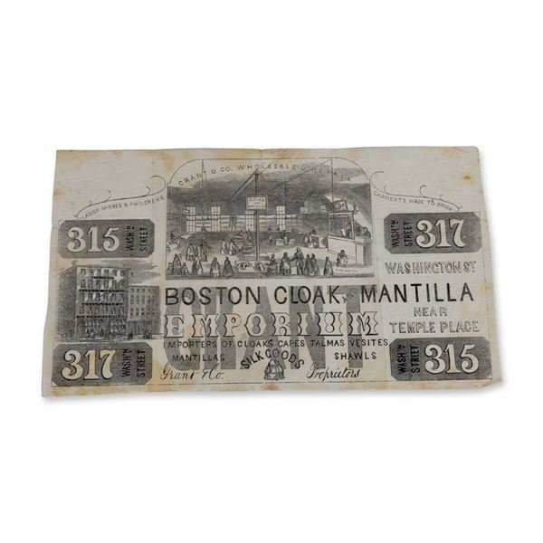 Grant and Co. 19th-Century Boston Paper Advertising Handbill