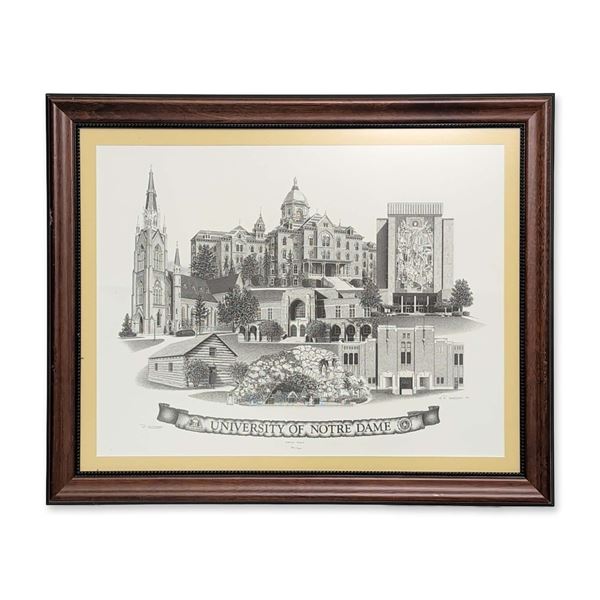 Limited Edition R. Laufersdorf, University of Notre Dame Artist Proof Lithograph