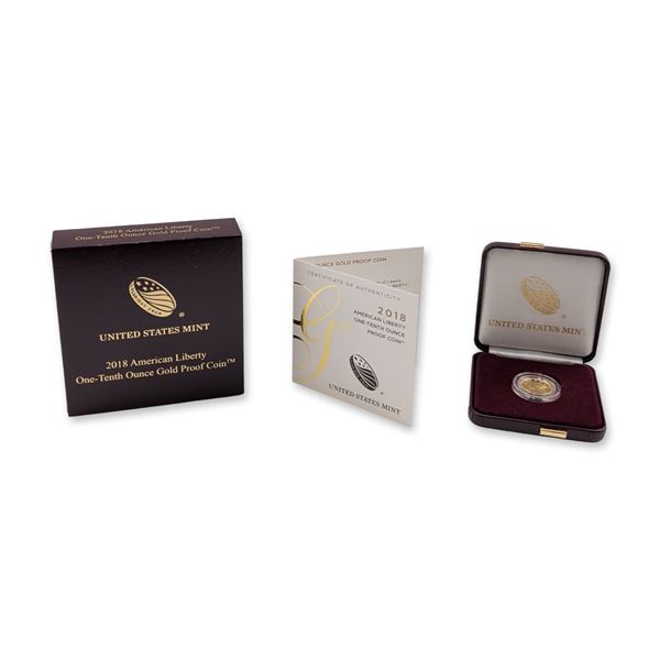 2018-W United States Mint American Liberty Gold One-Tenth Ounce Proof Coin