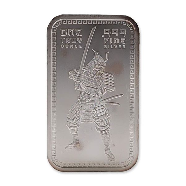 Samurai Warrior .999 Fine Silver Bullion Bar