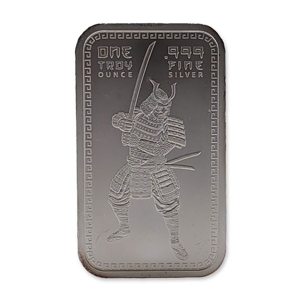 Samurai Warrior 1 oz .999 Fine Silver Bullion Bar