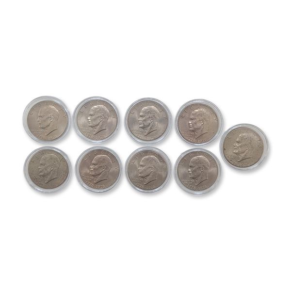9pc US 1776-1976 D Bicentennial Eisenhower Dollars