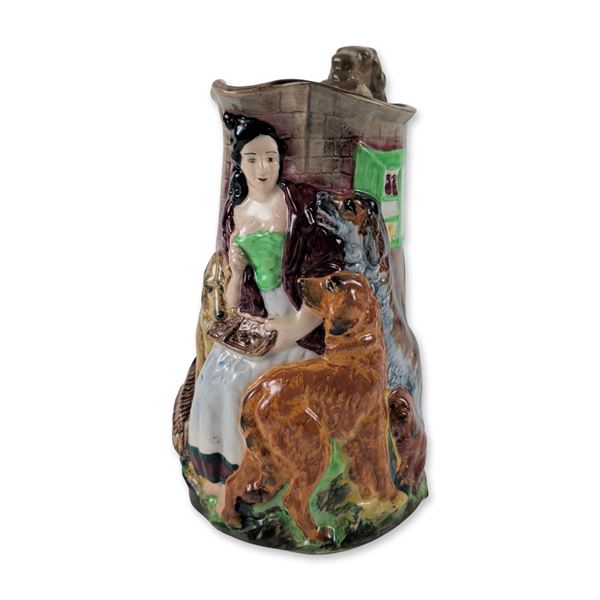 Burleigh Ware Old Feeding Time Relief Molded Jug