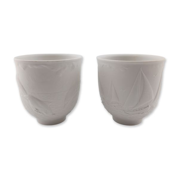 Pair of Lladro Collectors Society Porcelain Votives 17657 and 17658