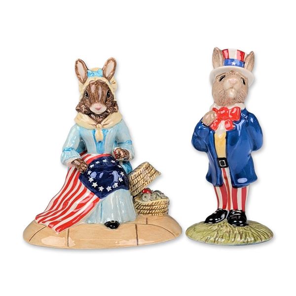 2pc Royal Doulton Bunnykins American Patriotic Figurines