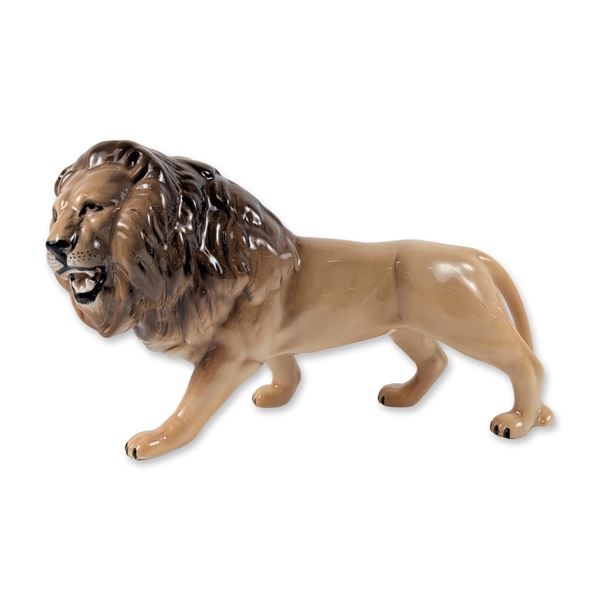 Beswick England Glazed Ceramic Lion Figurine