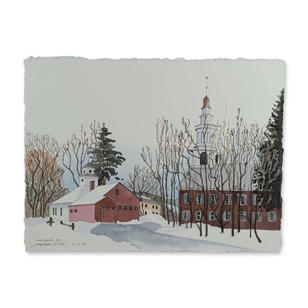 Jacquelyne A. Lotz (American, b. 1935) Original Watercolor on Paper, Deerfield MA., Signed