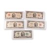 Image 1 : 5pc 1928, 1958, & 1976 United States $2 Banknotes