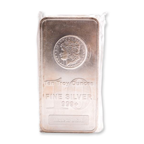 U.S. Morgan Ten Troy Ounces Fine Silver Bar