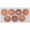 Image 4 : 7pc US Dinosaur Copper Rounds