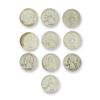 Image 1 : 10pc Pre-1964 U.S. 90% Silver Washington Quarters