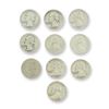 Image 1 : 10pc Pre-1964 U.S. 90% Silver Washington Quarters