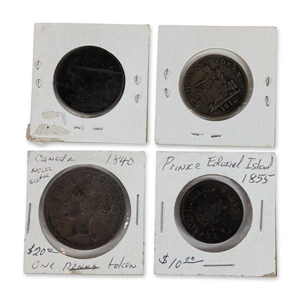 Collection of 19th Century Canadian Provincial Copper Tokens