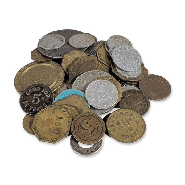 Collection of US and World Mixed Metal Trade Tokens