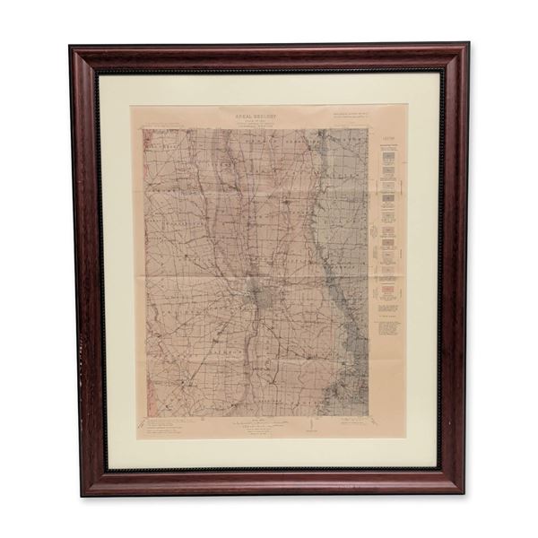 U.S. Geological Areal Survey Map, 1913 State of Ohio Framed