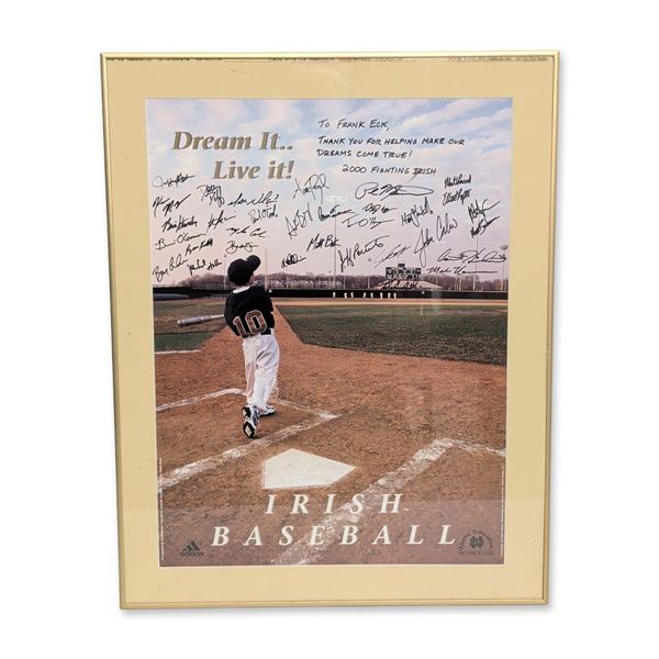 2000 Notre Dame Signed Baseball Poster