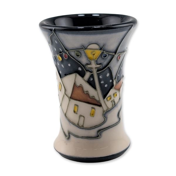 Moorcroft Pottery Miniature Vase, Whitby Harbour